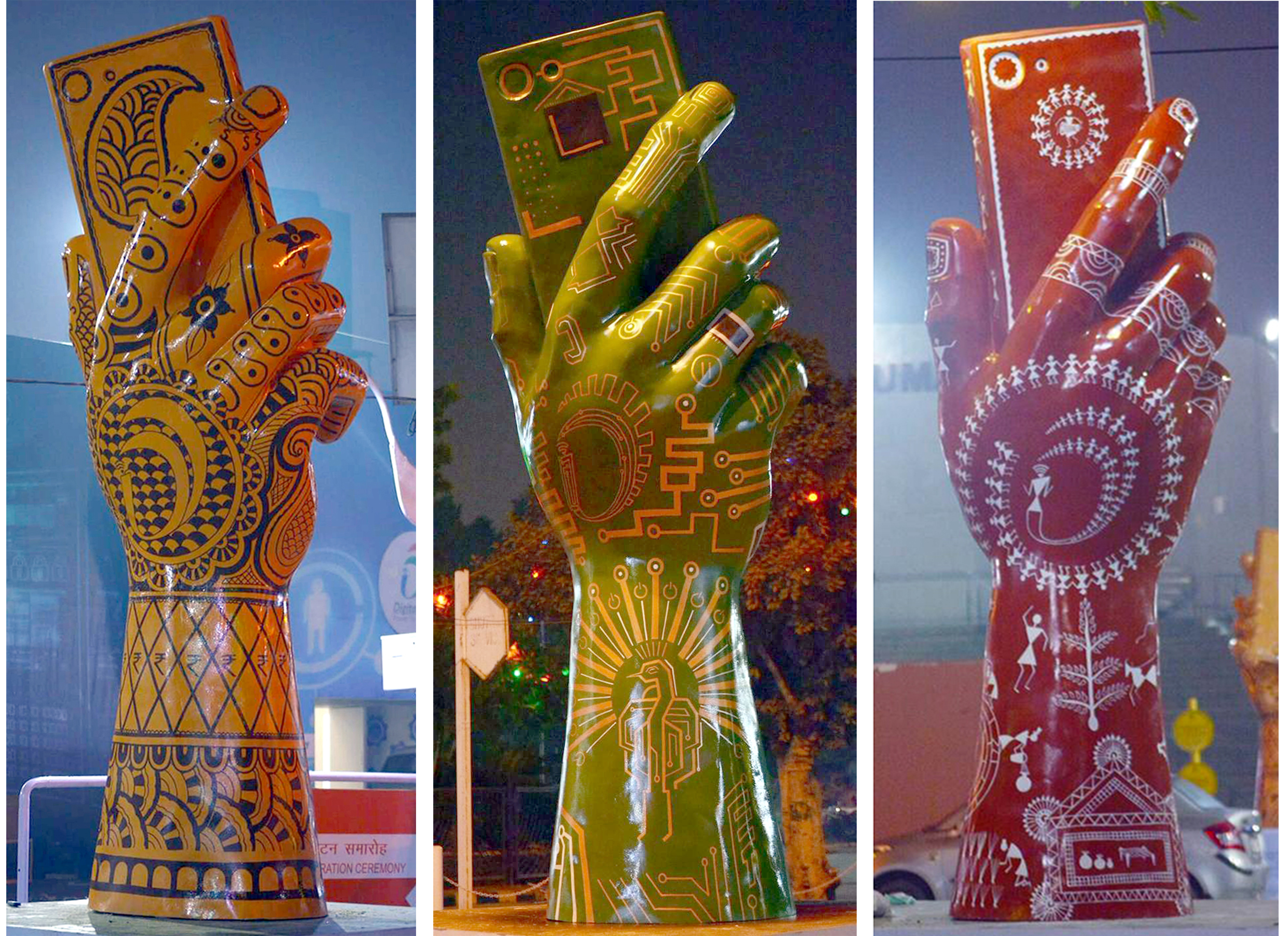 Digital India Hand Sculptures